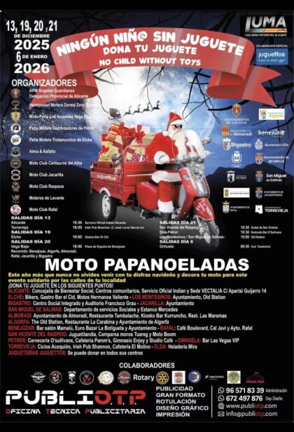 Torrevieja, evento: Salida de la VI Moto Papanoelada, dentro de los actos de la programación navideña de la Concejalía de Fiestas