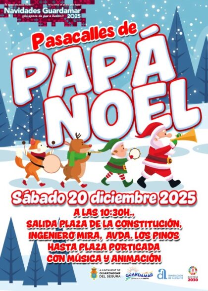 Guardamar del Segura, evento: Visitas a la casita de Papá Noel, dentro del programa de actividades de las navidades 2025-2026 organizado por el Ayuntamiento