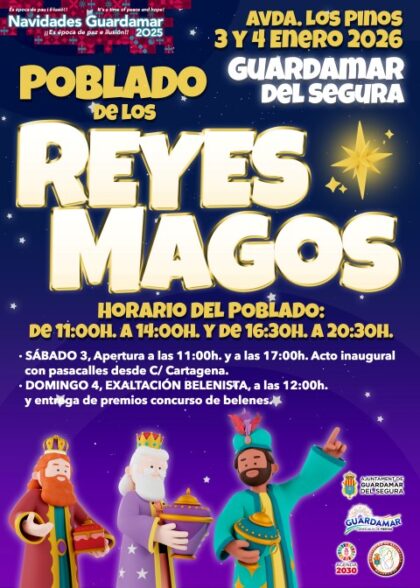 Guardamar del Segura, evento: Visitas al poblado de los SS.MM. los Reyes Magos, dentro del programa de actividades de las navidades 2025-2026 organizado por el Ayuntamiento