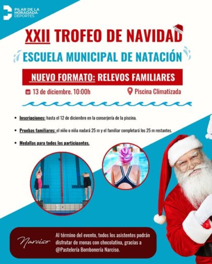 Pilar de la Horadada, evento: XXII Trofeo de Navidad de Natación, dentro del programa de actos de Navidad 2025-2026 organizados por el Ayuntamiento