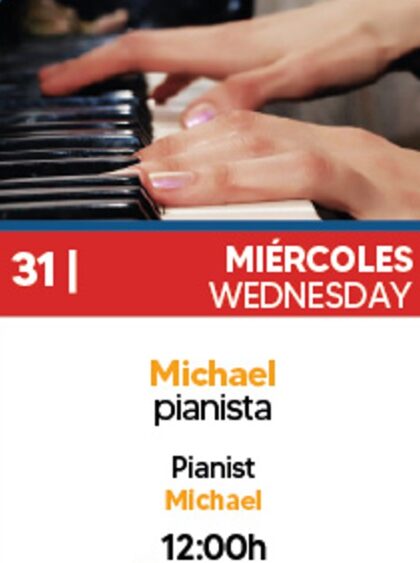 Orihuela Costa, evento: Actuación del pianista Michael, dentro de los actos de diciembre del Centro Comercial Zenia Boulevard