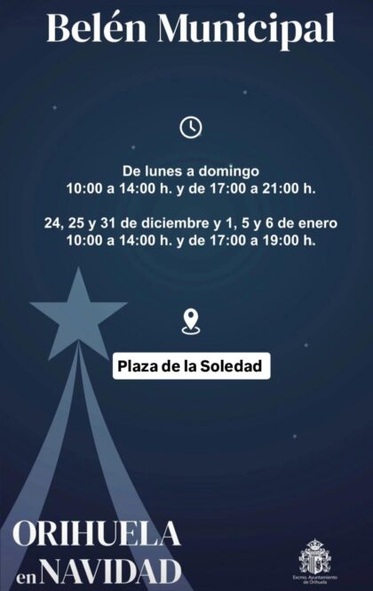 Orihuela, evento: Visitas al Belén Municipal, dentro de los actos de la programación navideña organizados por la Concejalía de Festividades