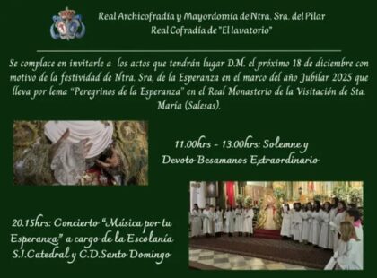 Orihuela, evento cultural: Concierto 'Música por tu esperanza', por la Escolanía de la S. I. Catedral y del Colegio Diocesano Santo Domingo, organizado por la Archicofradía 'El Lavatorio'