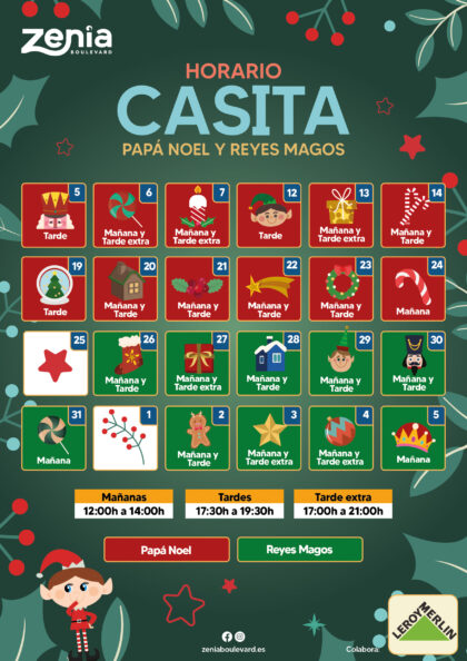 Orihuela Costa, evento: Visita a la 'casita' de los Reyes Magos, dentro de los actos de diciembre del Centro Comercial Zenia Boulevard