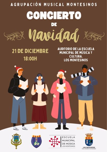 Los Montesinos, evento cultural: Concierto de Navidad por la Agrupación Musical Montesinos y la coral 'Aromas de azahar', dentro de las actividades de la programación navideña del Ayuntamiento