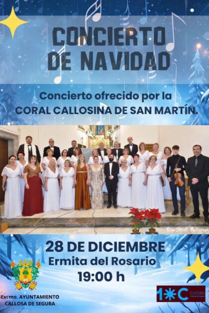 Callosa de Segura, evento cultural: Concierto de Navidad a cargo de la Coral Callosina de San Martín, organizado por el Ayuntamiento