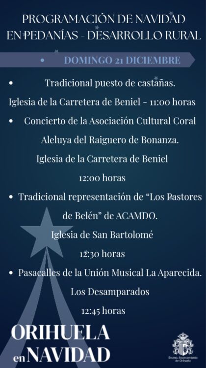 El Badén de Orihuela, evento: Pasacalles de la Unión Musical La Aparecida, dentro de la programación de actos de 'Navidad en pedanías 2025' organizada por la Concejalía de Desarrollo Rural El Badén de Orihuela, evento: Pasacalles de la Unión Musical La Aparecida, dentro de la programación de actos de 'Navidad en pedanías 2025' organizada por la Concejalía de Desarrollo Rural