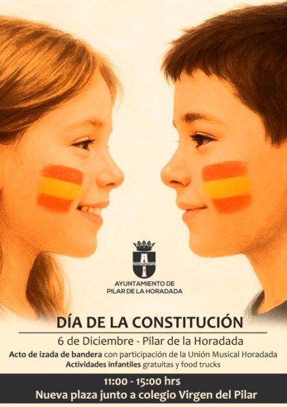 Pilar de la Horadada, evento: Acto de izada de la bandera nacional con la Unión Musical Horadada en la celebración del Día de la Constitución, dentro del programa de actos de Navidad 2025-2026 organizados por el Ayuntamiento