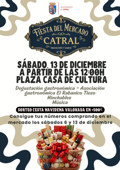 Catral, evento: Fiesta del mercado con degustación gastronómica por la asociación gastronómica 'El rabanico tieso', hinchables y música, dentro de los actos de las fiestas de Navidad organizados por el Ayuntamiento