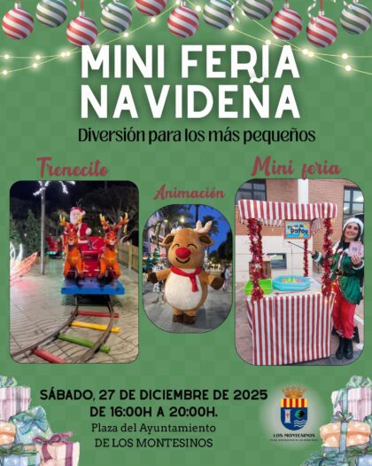 Los Montesinos, evento: Mini feria para los más pequeños con tren navideño infantil y animación, dentro de las actividades de la programación navideña del Ayuntamiento