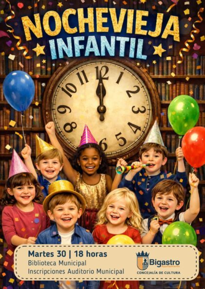 Bigastro, evento: Fiesta infantil con grupo musical de animación en la Nochevieja infantil, dentro de los actos de la programación de Navidad del Ayuntamiento