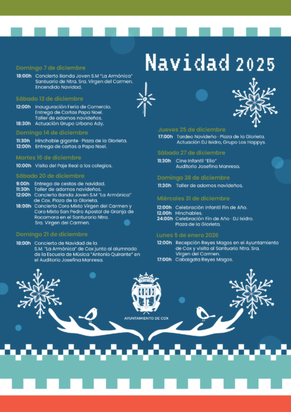 Cox, evento cultural: CAMBIO de PELÍCULA Sesión de cine infantil con la película estadounidense 'La sirenita' (2023), dentro de los actos de la programación de fiestas de Navidad organizados por el Ayuntamiento