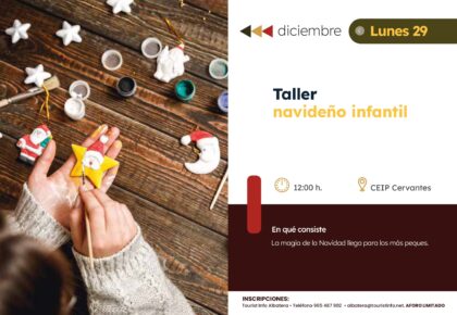 Albatera, evento: Taller navideño infantil, dentro de los actos de la programación navideña de la Concejalía de Fiestas