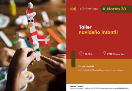 Albatera, evento: Taller navideño infantil, dentro de los actos de la programación navideña de la Concejalía de Fiestas
