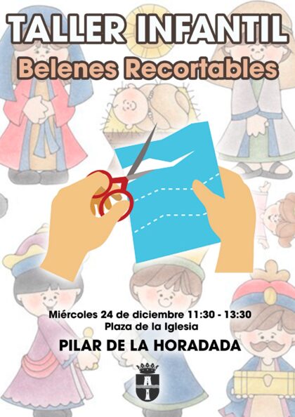 Pilar de la Horadada, evento: Taller infantil navideño de belenes recortables, dentro del programa de actos de Navidad 2025-2026 organizados por el Ayuntamiento