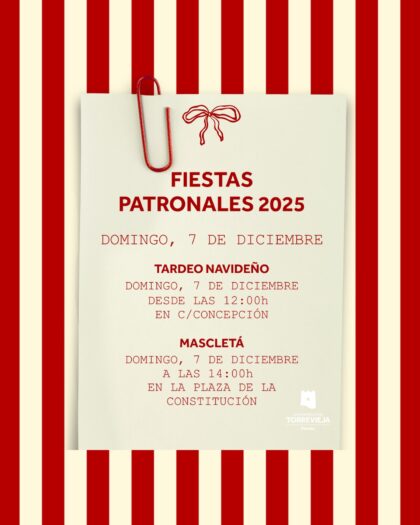 Torrevieja, evento cultural: Concierto del grupo 'Instinto primate' en el tardeo navideño, dentro de los actos de las fiestas patronales en honor a La Purísima Concepción 2025 organizados por la Concejalía de Fiestas