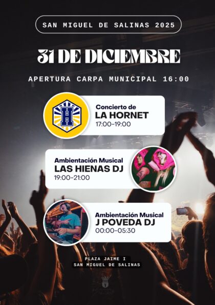San Miguel de Salinas, evento: Ambientación musical con 'Las hienas dj', organizado por el Ayuntamiento