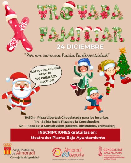 Almoradí, evento: Talleres, hinchables y actividades de animación en la X Trotada Familiar, dentro de la programación de Navidad organizada por la Concejalía de Cultura