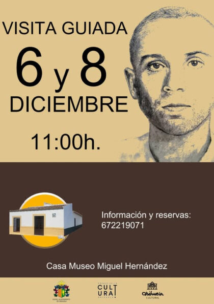Orihuela, evento: Reservas para la visita guiada gratuita a la Casa Museo Miguel Hernández, organizada por la Concejalía de Cultura
