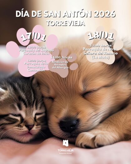 La Mata de Torrevieja, evento: Bendición de los animales, con motivo de la festividad del patrón de animales, San Antonio Abad, coordinada por la Concejalía de Protección Animal