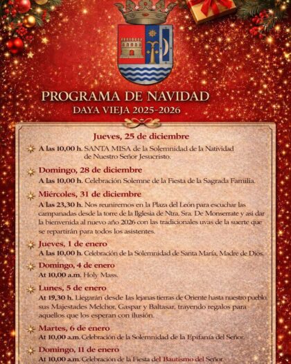 Daya Vieja, evento: Llegada de los Reyes Magos de Oriente con entrega de regalos, organizada por el Ayuntamiento