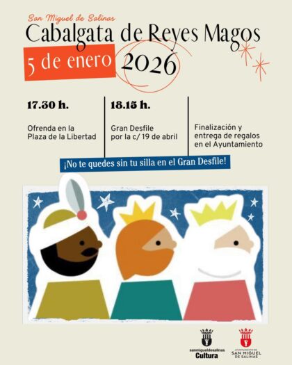 San Miguel de Salinas, evento: Inicio de la Cabalgata de los Reyes Magos de Oriente, organizada por el Ayuntamiento