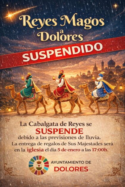 Dolores, evento: Entrega de regalos de Sus Majestades de SS. MM. los Reyes Magos de Oriente, tras la suspensión de la Cabalgata organizada por el Ayuntamiento