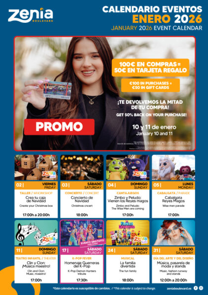 Orihuela Costa, evento: APLAZADA al MARTES 6 de ENERO Cabalgata de los Reyes Magos con carrozas, figuras gigantes, bailarines y música, dentro de los actos de enero del Centro Comercial Zenia Boulevard