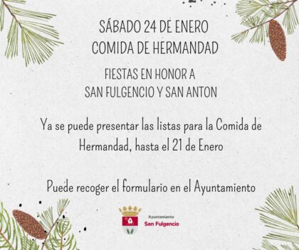 San Fulgencio, evento: Bendición de los animales ante la imagen de San Antón, dentro de los actos de las fiestas patronales en honor a San Fulgencio y San Antonio Abad