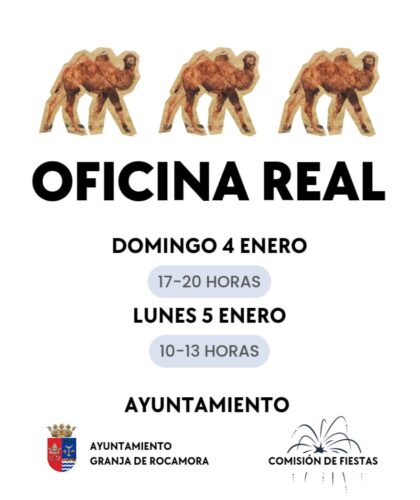 Granja de Rocamora, evento: Apertura de la oficina real de los Reyes Magos, dentro de las actividades de la programación de Navidad 2025-2026 organizadas por el Ayuntamiento