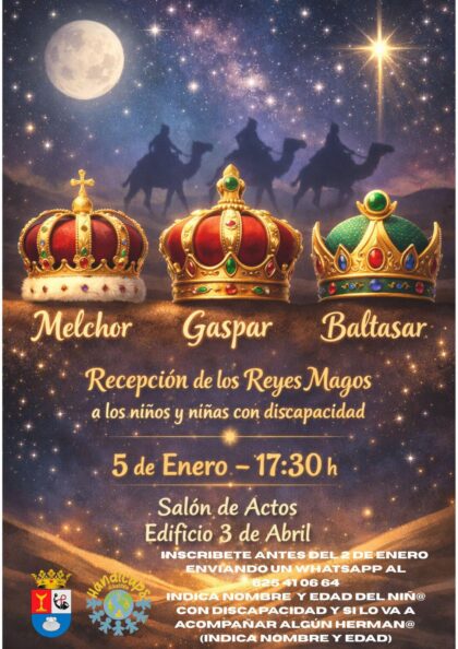 Albatera, evento: Recepción de los Reyes Magos a los niños con discapacidad, dentro de los actos de la programación navideña de la Concejalía de Fiestas