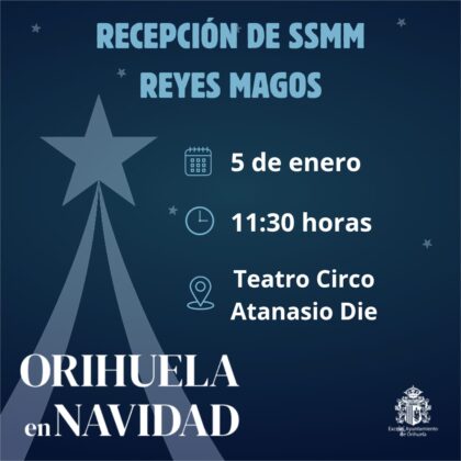 El Ayuntamiento de Orihuela estudia diversas opciones para la celebración de la cabalgata de los Reyes Magos ante la previsión de lluvias, aunque confirma la recepción de Sus Majestades por la mañana