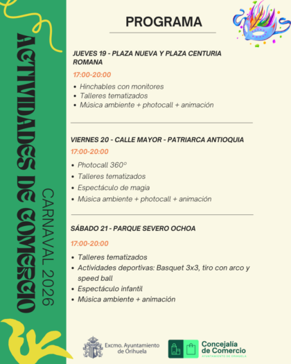  La Concejalía de Comercio saca el Carnaval a la calle para impulsar las ventas en el entorno urbano