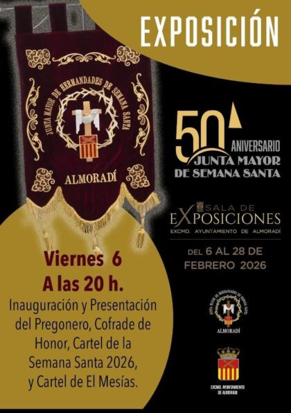 Almoradí presenta este viernes la Semana Santa 2026 en el 50 aniversario de su Junta Mayor