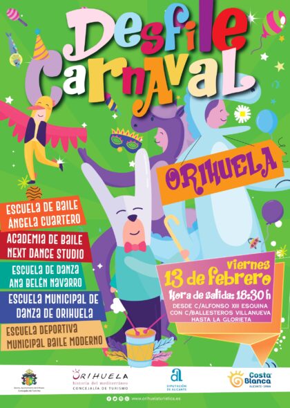 Las calles de Orihuela acogerán el desfile de Carnaval el viernes 13 de febrero Las calles de Orihuela acogerán el desfile de Carnaval el viernes 13 de febrero