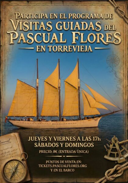 Torrevieja, evento: Visitas para el público al pailebote Pascual Flores, organizadas por el Ayuntamiento y la Fundación Nao Victoria