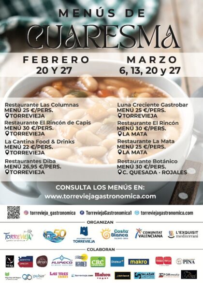 Ocho establecimientos participan en la III Temporada de Menús de Cuaresma de Torrevieja