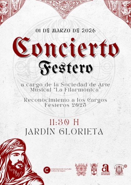 Callosa de Segura, evento cultural: Concierto de música festera por la S.A.M. 'La Filarmónica', dentro de los actos de febrero organizados por la Concejalía de Cultura