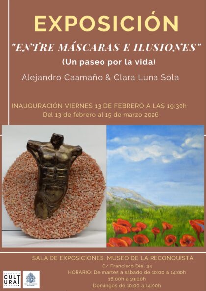 Orihuela, evento: Exposición 'Entre máscaras e ilusiones (un paseo por la vida)', con esculturas y pinturas de los artistas Alejandro Caamaño y Clara Luna Sola, respectivamente, organizada por la Concejalía de Cultura
