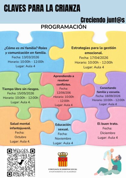 Almoradí impulsa la programación anual de talleres para acompañar a las familias en la crianza de sus hijos