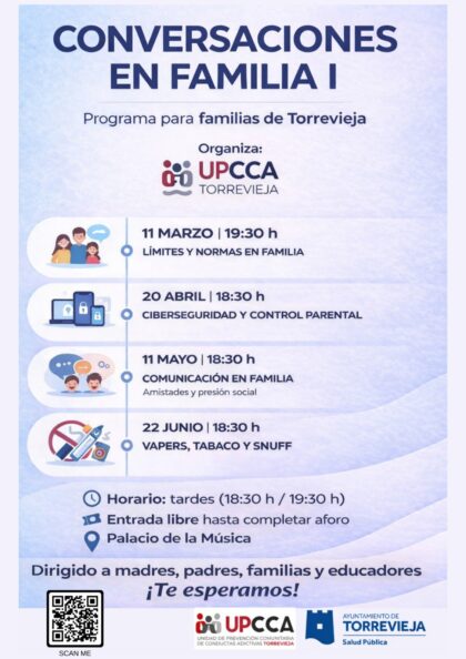 Dos programas formativos buscan fortalecer la convivencia y el bienestar en familias torrevejenses