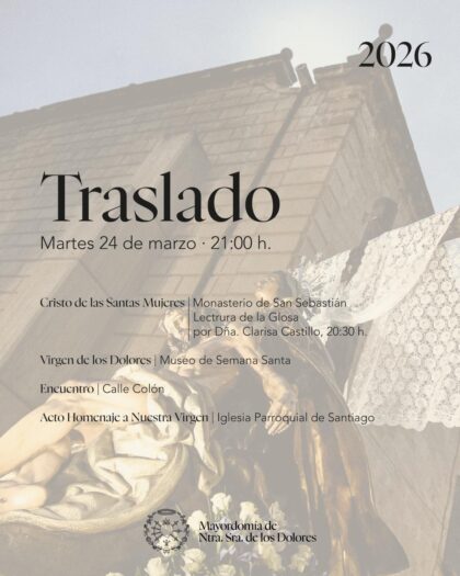 Orihuela, evento: Traslados y encuentro de las imágenes de la Mayordomía de Nuestra Señora de los Dolores, el Cristo de las santas Mujeres y el de Nuestra Señora de los Dolores, dentro de los actos de Cuaresma organizados por la Junta Mayor de Semana Santa
