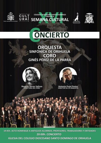 Orihuela, evento: Acto de homenaje a antiguos profesores, trabajadores del centro, alumnos y entidades vinculadas, dentro de los actos de la XVI Semana Cultural del Colegio Diocesano Santo Domingo