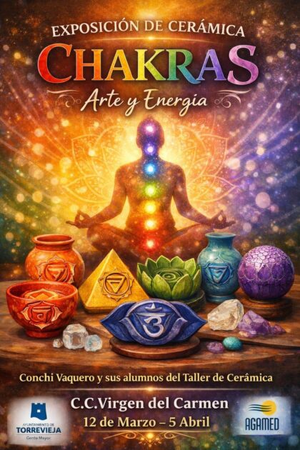 Torrevieja, evento: Exposición colectiva de cerámica 'Chakras. Arte y energía', de los alumnos del taller de cerámica de la profesora Conchi Vaquero, organizada por la Concejalía de Gente Mayor y el Centro Cultural 'Virgen del Carmen'