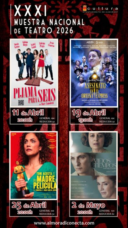 Almoradí, evento cultural: Representación de la obra de teatro cómica 'Pijama para seis', protagonizada por Gabino Diego, dentro de la XXXI Muestra Nacional de Teatro organizada por la Concejalía de Cultura