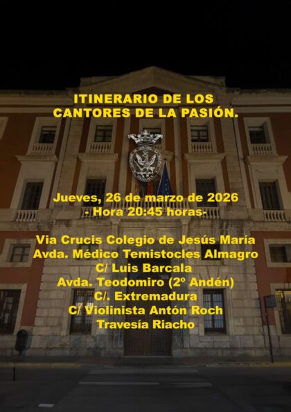 Orihuela, evento: Tradicional Canto de la Pasión por los Cantores de la Pasión, dentro de los actos de Cuaresma organizados por la Junta Mayor de Semana Santa