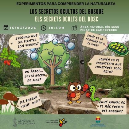 Pinar de Campoverde de Pilar de la Horadada, evento: Actividad de experimentos para comprender la naturaleza 'Los secretos ocultos del bosque', organizada por el 'Paisaje Protegido de Sierra Escalona' de la Comunitat Valenciana y el Ayuntamiento