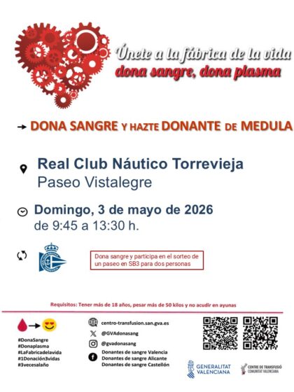 Torrevieja, evento: Donación de sangre y para hacerse donante de médula ósea, organizada por el Centro de Transfusiones de la Comunidad Valenciana