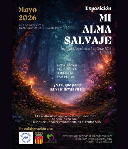 Almoradí, evento: Exposición 'Mi alma salvaje', por los alumnos del taller de escultura del centro ADA, organizada en colaboración de la asociación ADA y del Ayuntamiento