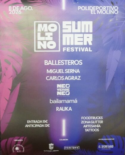 Bigastro contará en sus fiestas patronales de San Joaquín con una nueva edición del Molino Summer Festival